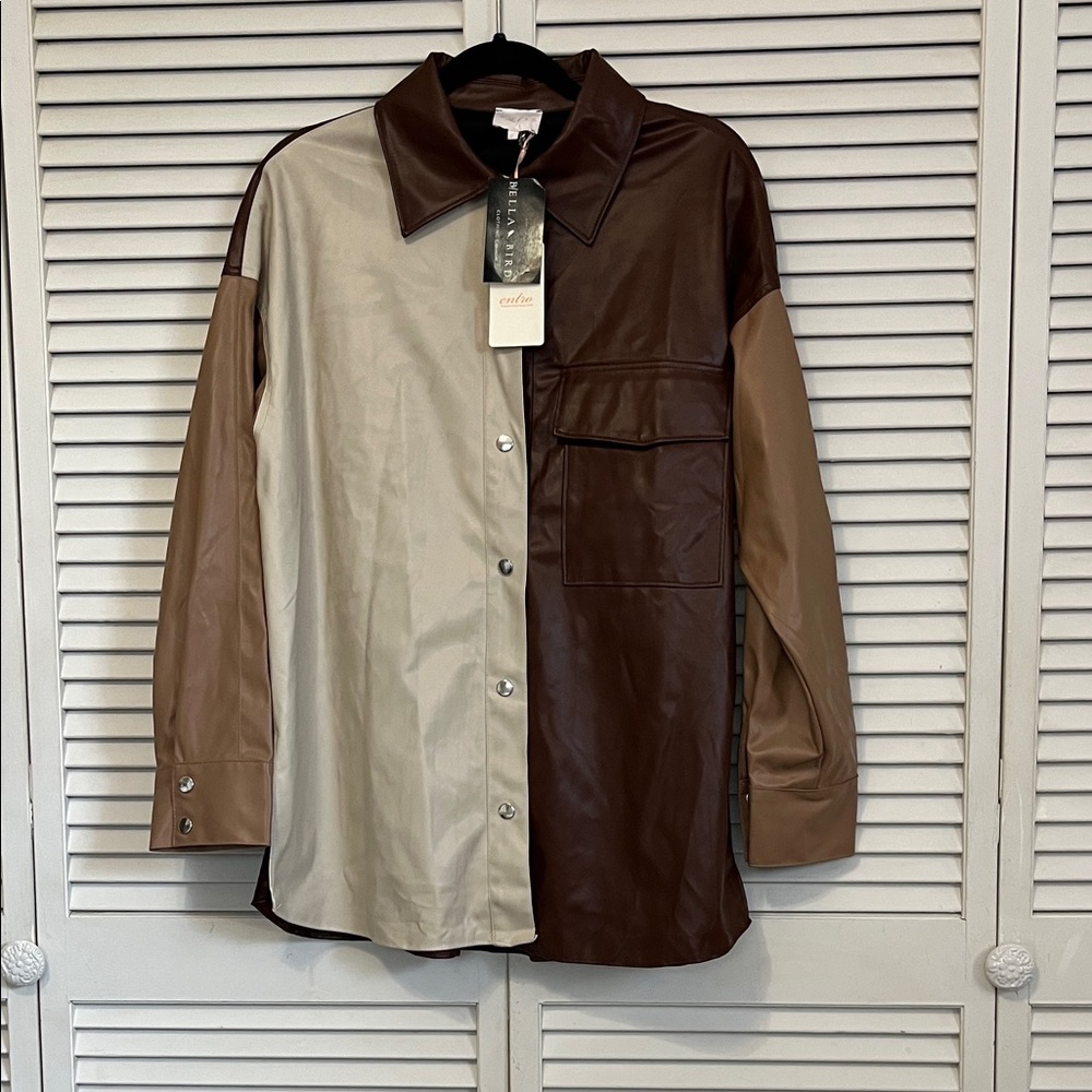 Entro Brown and Cream Button Down Shirt